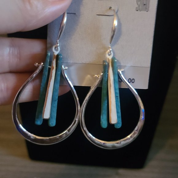 Robert Lee Morris Soho silver choker with turquoise with matching earrings NWT - Picture 3 of 8